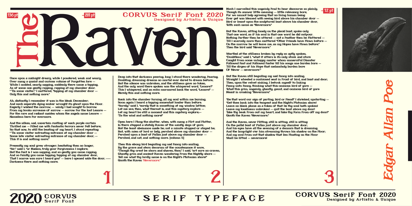 Corvus Bold Extended Font preview
